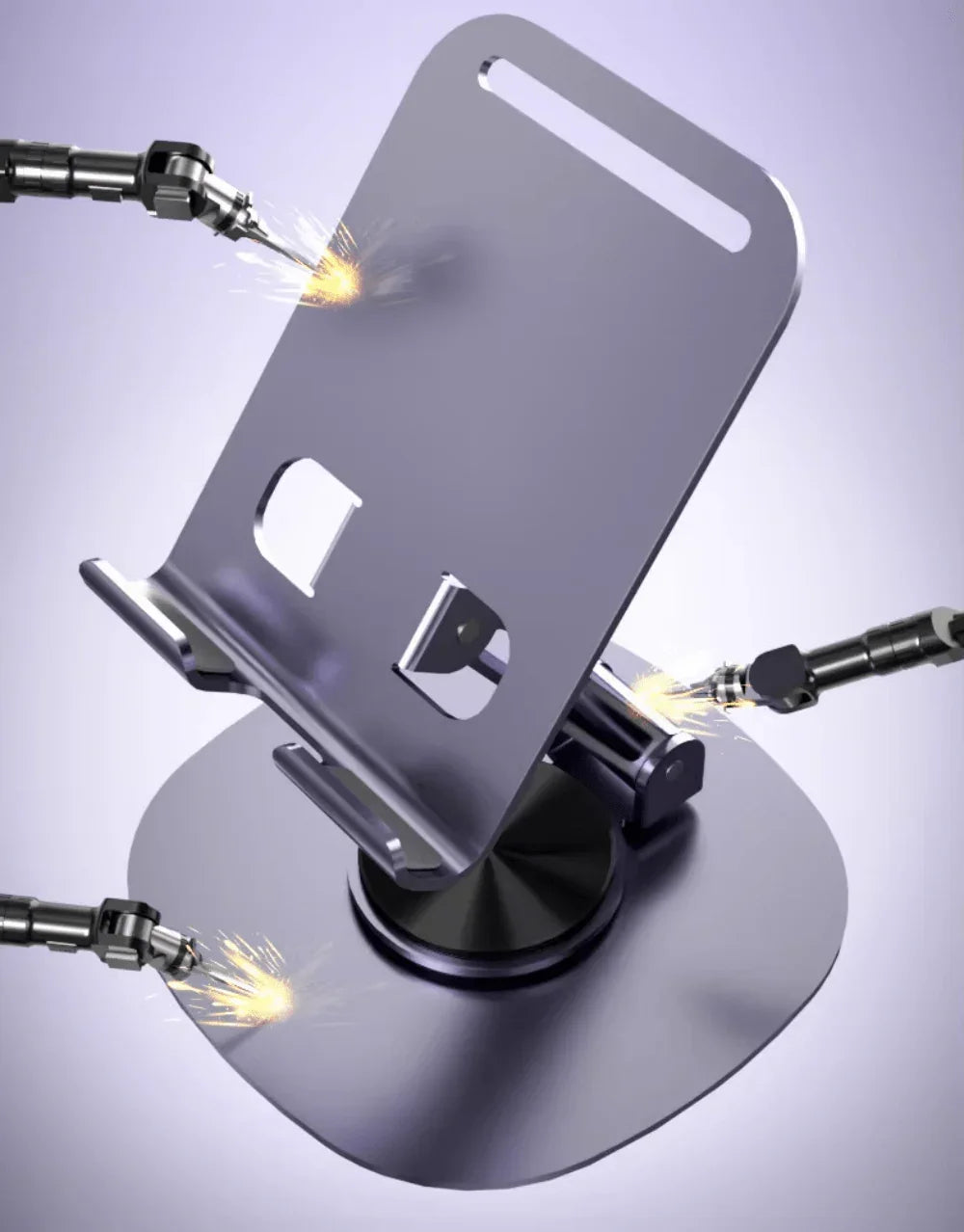 iDock Portable Aluminum Fully Foldable Angle Adjustable Desk 360 rotation Cell Phone Stand Holder - iDock Laptopstand