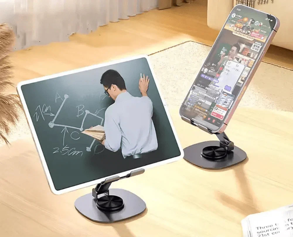 iDock Portable Aluminum Fully Foldable Angle Adjustable Desk 360 rotation Cell Phone Stand Holder - iDock Laptopstand
