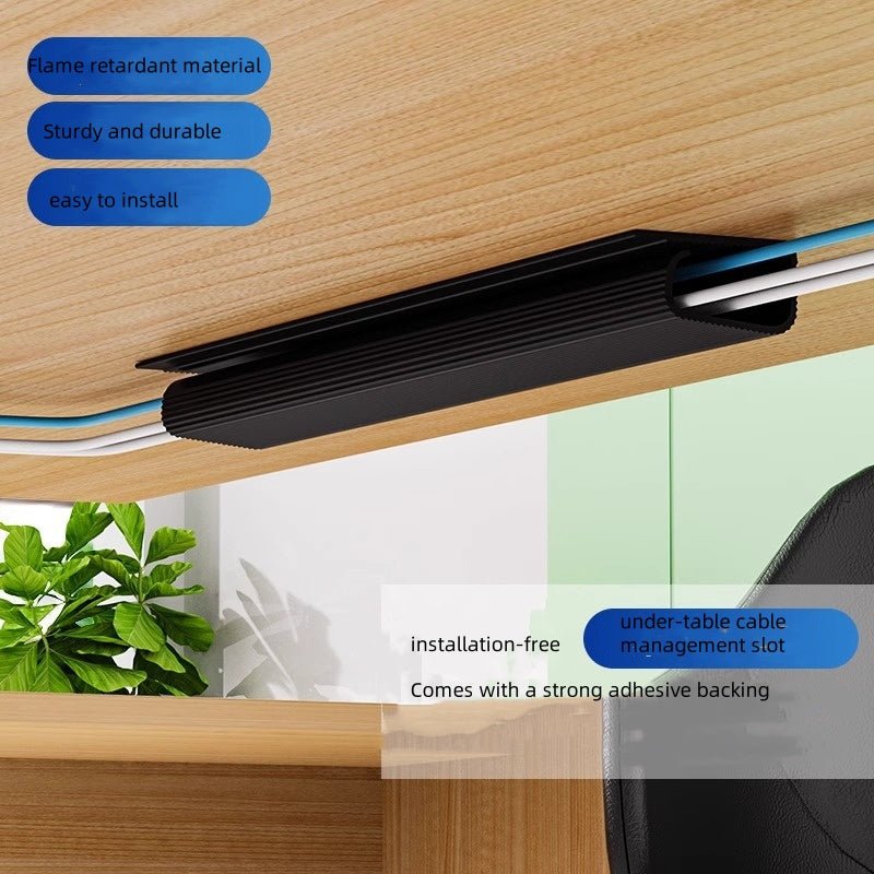 iDock Portable Desktop Wire Storage Shelf Under - table Thread Organizer Under - table Cable Management Slot - iDock Laptopstand