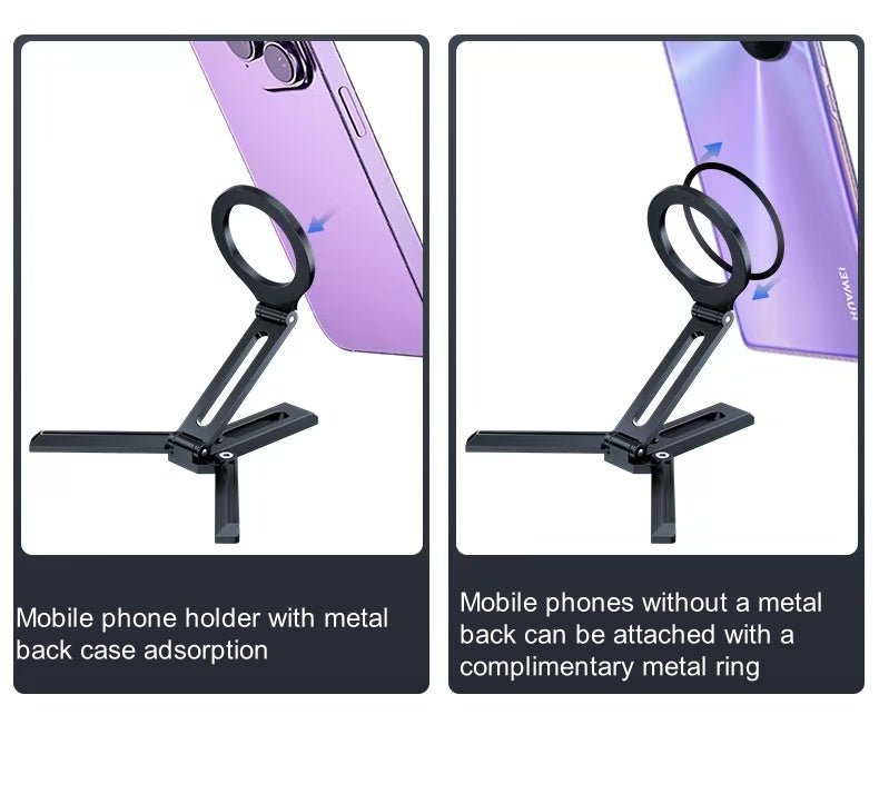 iDock Portable Double - fold Multi - angle Rotation Phone Holder Travel Portable Strong Magnetic Phone Stand - iDock Laptopstand