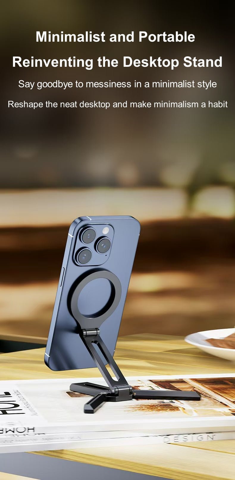 iDock Portable Double - fold Multi - angle Rotation Phone Holder Travel Portable Strong Magnetic Phone Stand - iDock Laptopstand