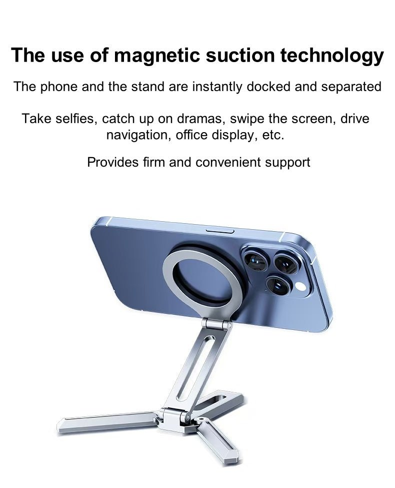 iDock Portable Double - fold Multi - angle Rotation Phone Holder Travel Portable Strong Magnetic Phone Stand - iDock Laptopstand
