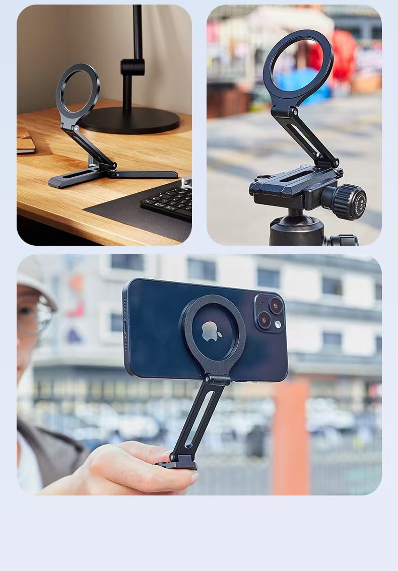 iDock Portable Double - fold Multi - angle Rotation Phone Holder Travel Portable Strong Magnetic Phone Stand - iDock Laptopstand