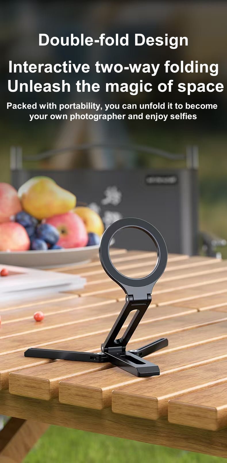 iDock Portable Double - fold Multi - angle Rotation Phone Holder Travel Portable Strong Magnetic Phone Stand - iDock Laptopstand