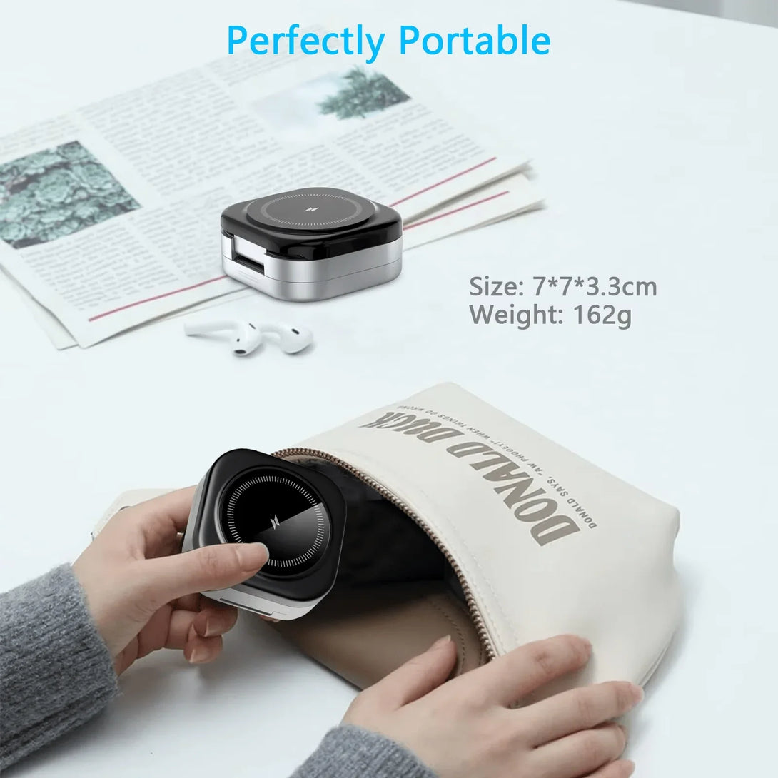 iDock Portable Foldable 3 in 1 Wireless Magnetic Phone Charger Stand 15W Wireless Fast Charging for iPhone - iDock Laptopstand