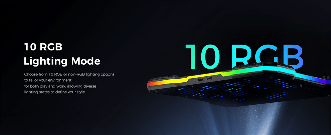 iDock Portable Folding 8 Level Height Adjustable 9 Fans Laptop Cooling Pad with 10 RGB Light Laptop Cooler with Removable Phone Stand - iDock Laptopstand