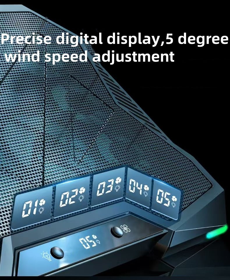iDock Portable Folding 8 Level Heights Adjustable 10 Fans Laptop Cooling Pad with RGB Light Metal Laptop Cooler - iDock Laptopstand