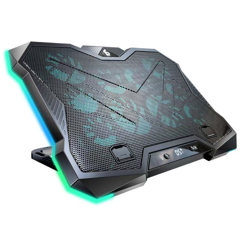 iDock Portable Folding 8 Level Heights Adjustable 10 Fans Laptop Cooling Pad with RGB Light Metal Laptop Cooler - iDock Laptopstand