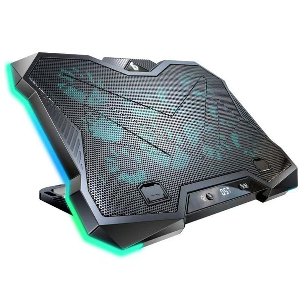 iDock Portable Folding 8 Level Heights Adjustable 10 Fans Laptop Cooling Pad with RGB Light Metal Laptop Cooler - iDock Laptopstand