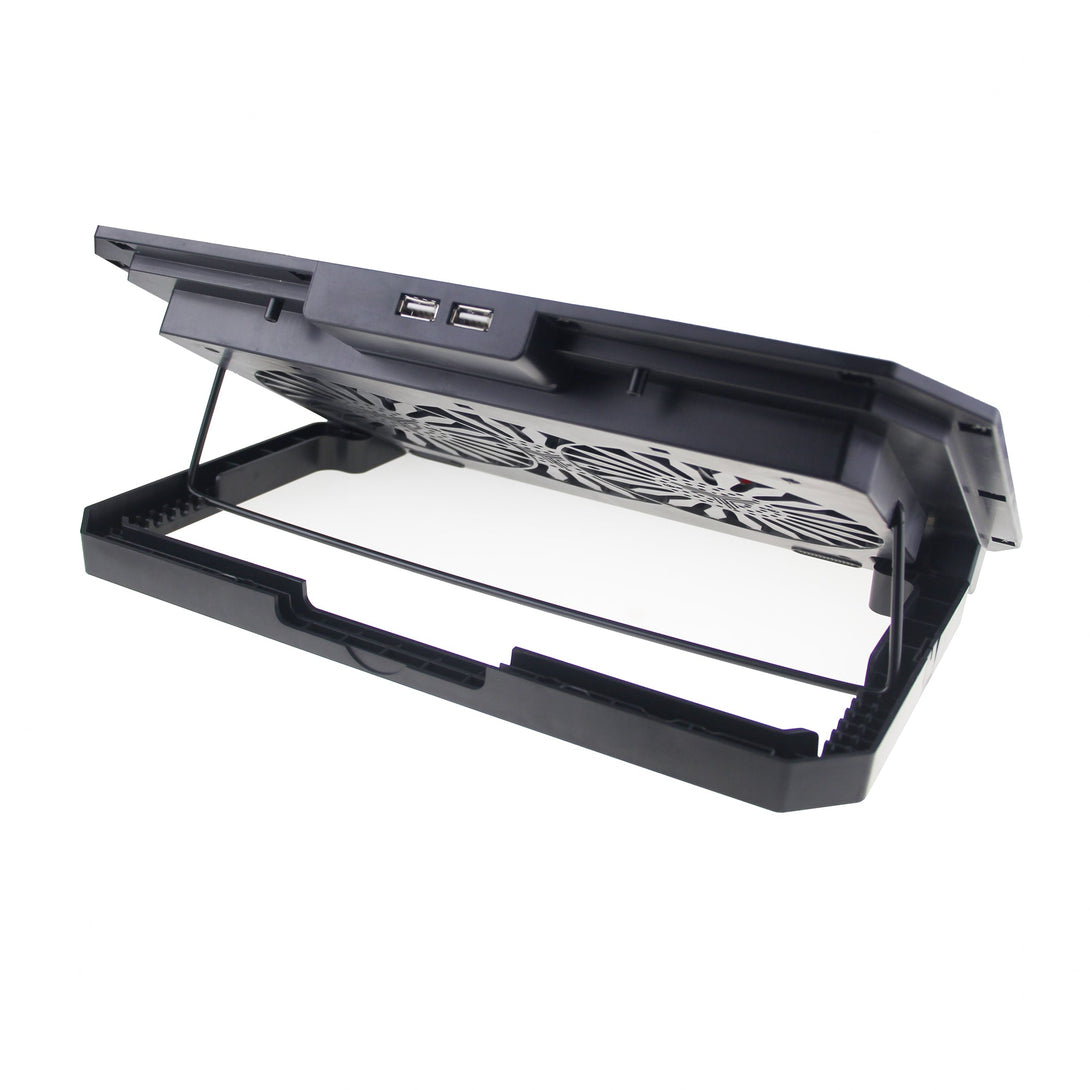 iDock Portable Folding 8 Level Heights Adjustable 2 Fans Laptop Cooling Pad with Colorful Lights Metal Laptop Cooler with Phone Stand - iDock Laptopstand