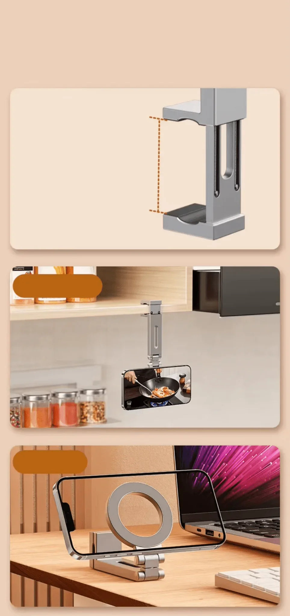 iDock Portable Folding Adjustable Angle 360 Rotation Phone Holder Travel Portable Phone Stand Magnetic Attraction Phone Bracket - iDock Laptopstand