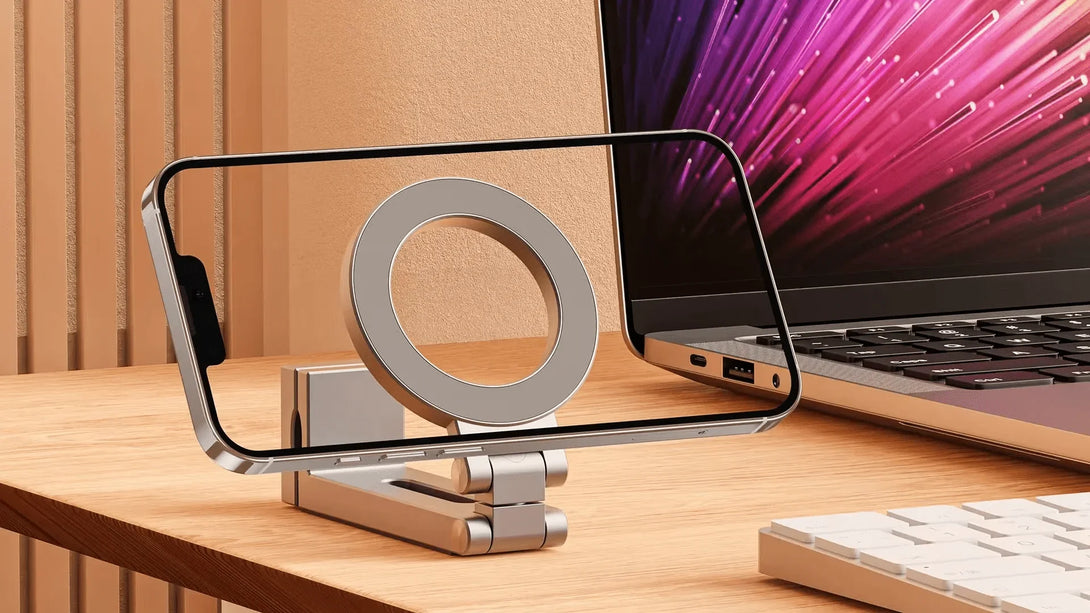 iDock Portable Folding Adjustable Angle 360 Rotation Phone Holder Travel Portable Phone Stand Magnetic Attraction Phone Bracket - iDock Laptopstand
