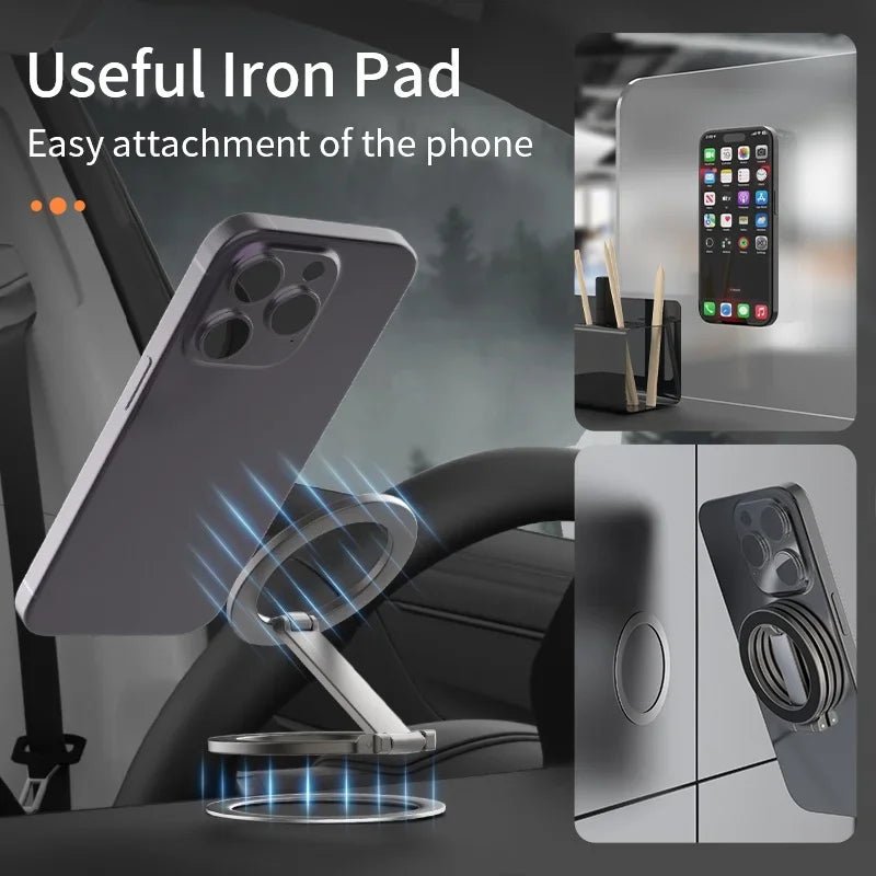 iDock Portable Folding Adjustable Angle Double Sided Magnetic Phone Stand Holder Suitable for Magsafe - iDock Laptopstand