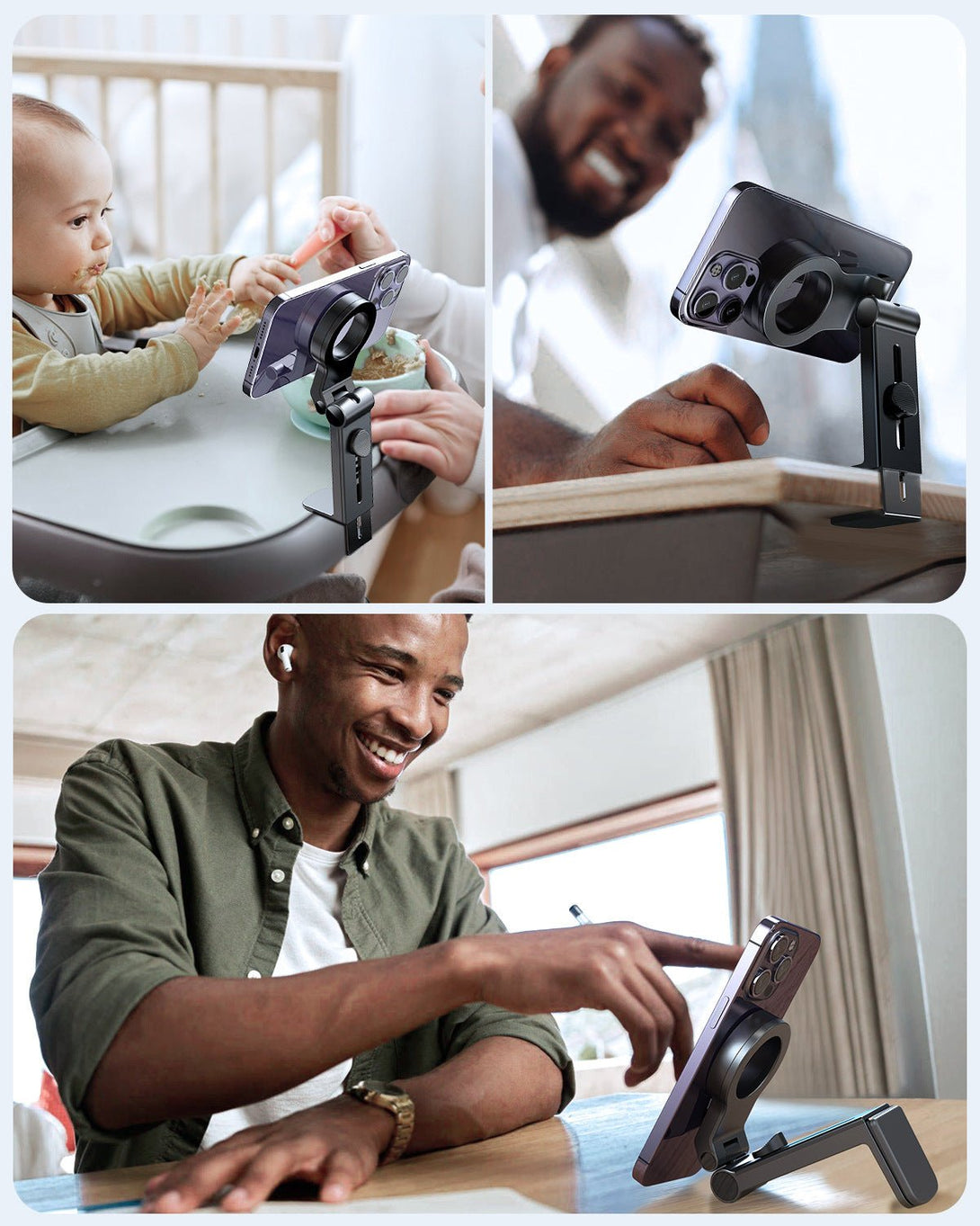 iDock Portable Folding Adjustable Universal Magnetic Travel Phone Holder Stand Suitable for Desktops Bedrooms Kitchens by air - iDock Laptopstand