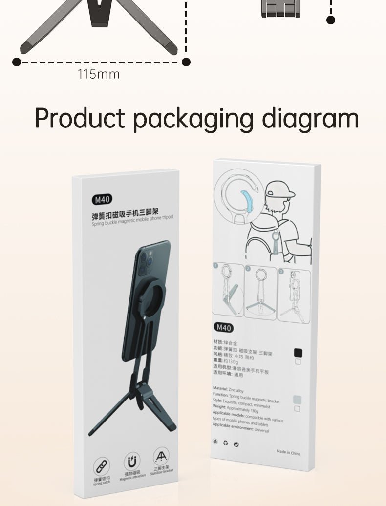 iDock Portable Folding Colorful Spring Buckle Magnetic Mobile Phone Tripod - iDock Laptopstand