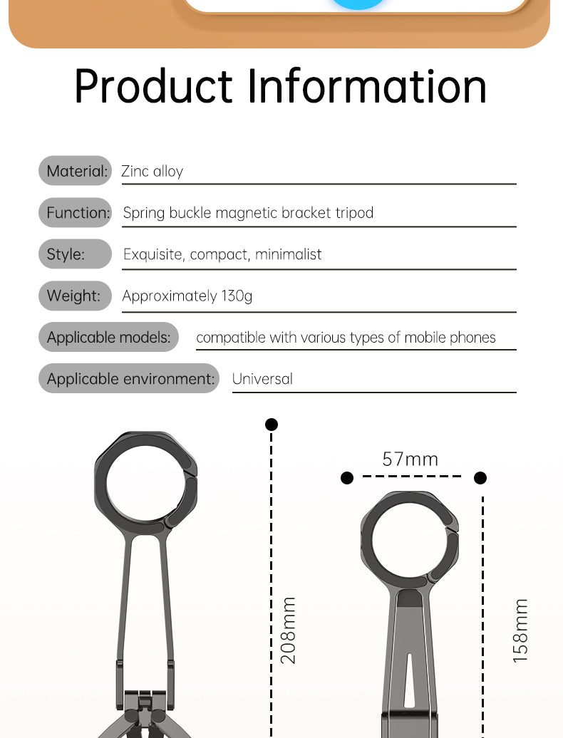 iDock Portable Folding Colorful Spring Buckle Magnetic Mobile Phone Tripod - iDock Laptopstand