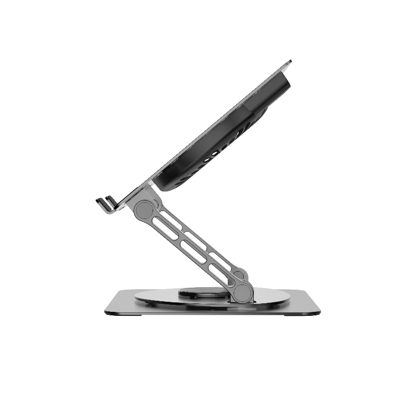 iDock Portable Folding Ergonomic Aluminum Alloy Height Angle Adjustable Laptop Stand Holder with USB Hub and Fan - iDock Laptopstand