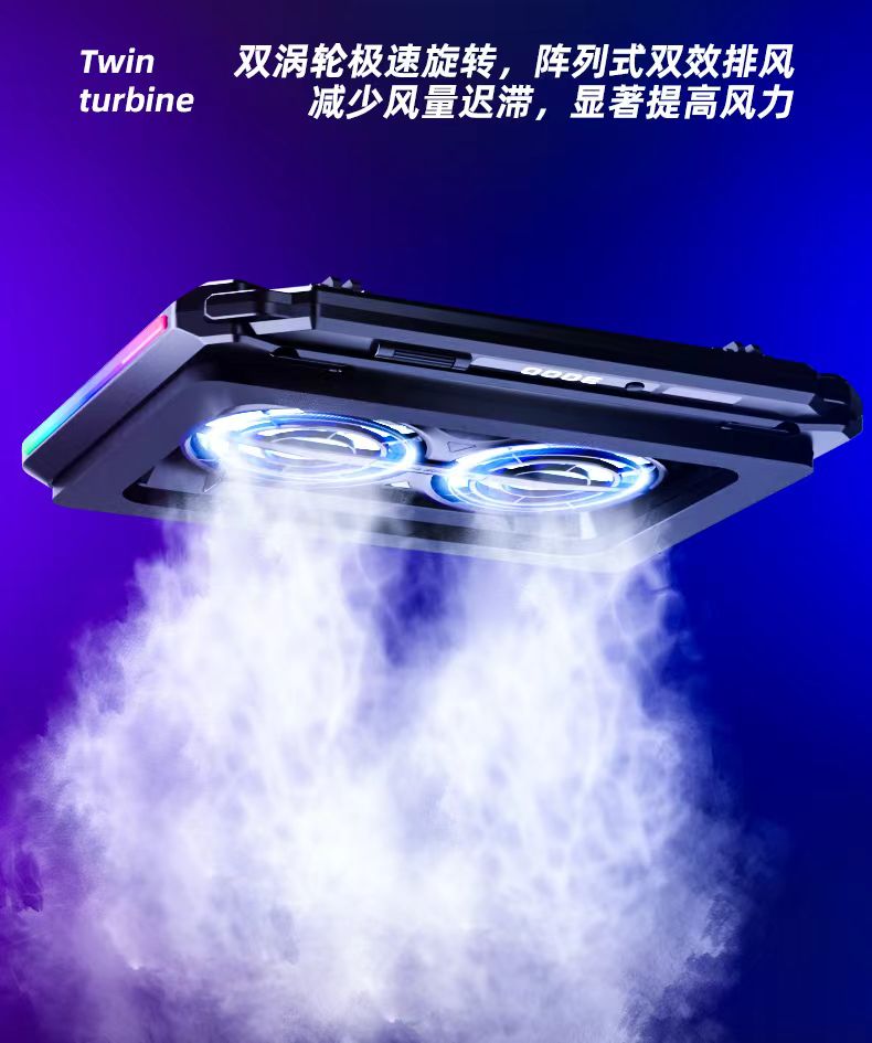 iDock Portable Folding Height Adjustable Laptop Cooling Pad with RGB Light Dual Turbo High Pressure Laptop Cooler Support 13 - 21 Laptop - iDock Laptopstand