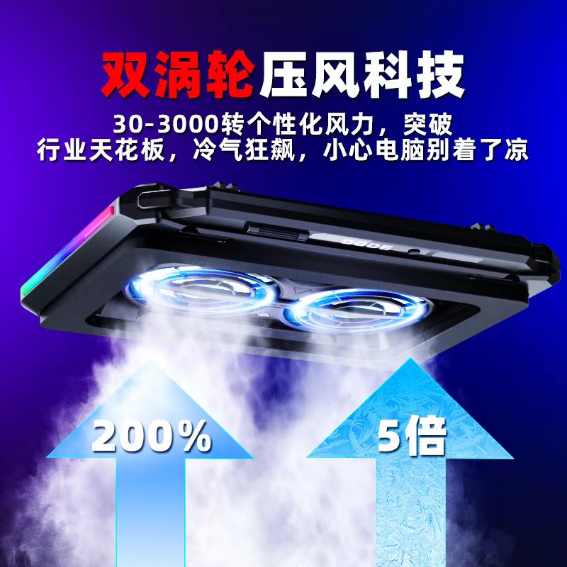 iDock Portable Folding Height Adjustable Laptop Cooling Pad with RGB Light Dual Turbo High Pressure Laptop Cooler Support 13 - 21 Laptop - iDock Laptopstand