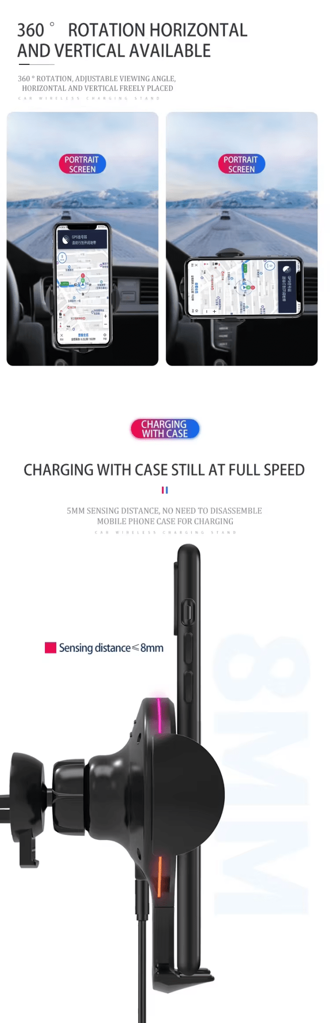 iDock Portable Fully Automatic Car Wireless Charging Stand for Phone 10W Car Wireless Fast Charging Holder for Mobile Phone - iDock Laptopstand