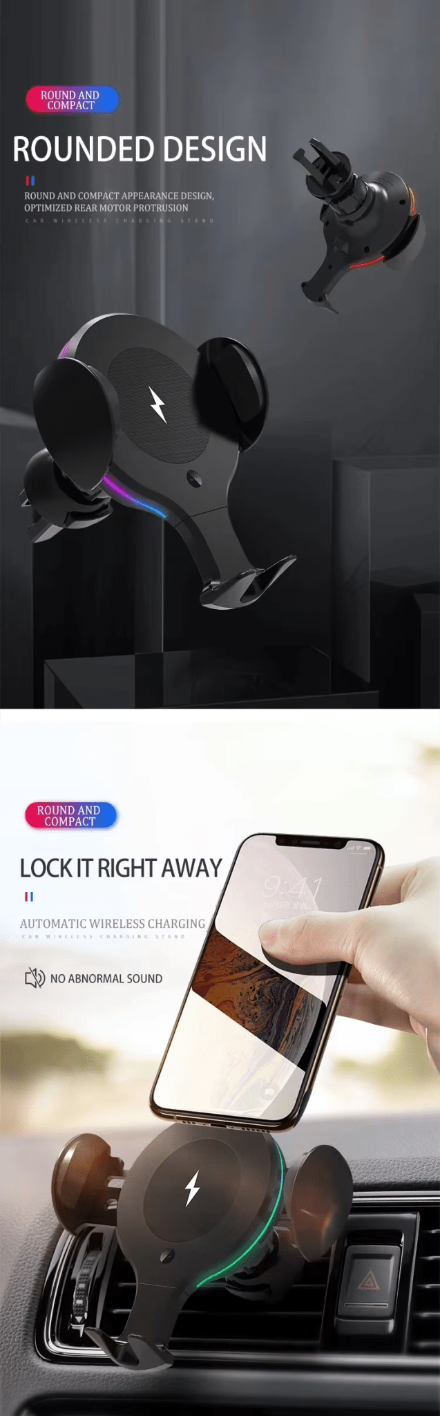 iDock Portable Fully Automatic Car Wireless Charging Stand for Phone 10W Car Wireless Fast Charging Holder for Mobile Phone - iDock Laptopstand