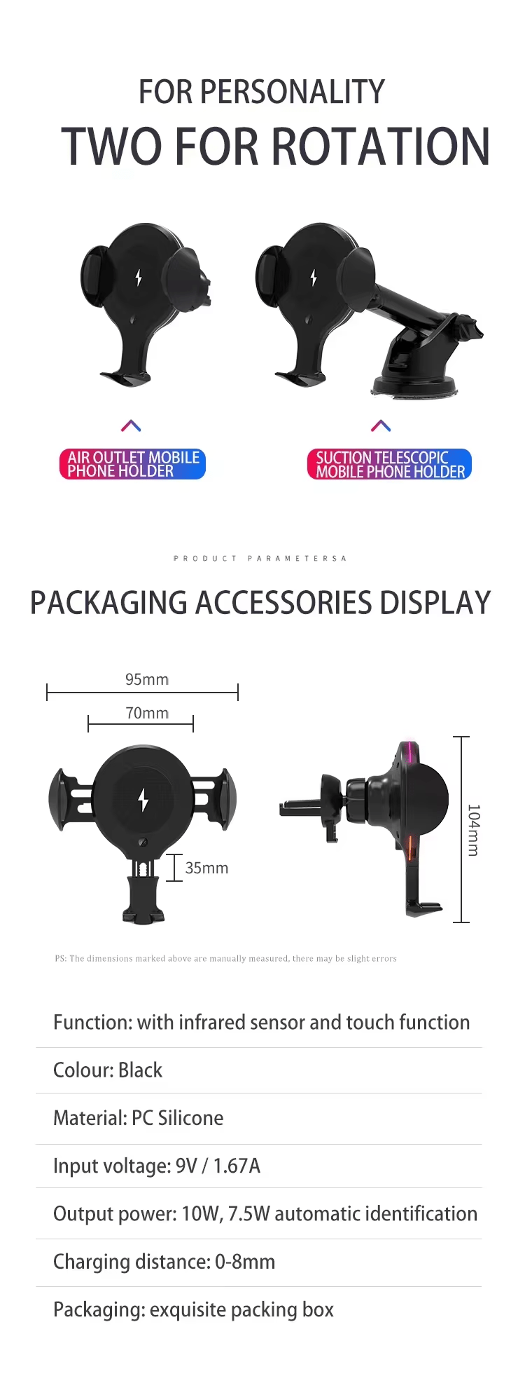 iDock Portable Fully Automatic Car Wireless Charging Stand for Phone 10W Car Wireless Fast Charging Holder for Mobile Phone - iDock Laptopstand