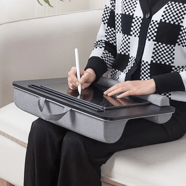 iDock Portable Lap Desk with Pillow Cushion Fits up to 15.6 Inch Laptop with Anti - Slip Strip for Office Students Use Lap Laptop Desk - iDock Laptopstand