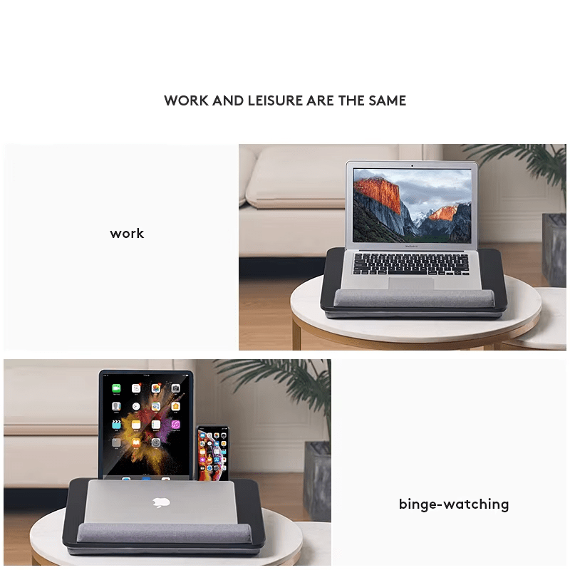 iDock Portable Lap Desk with Pillow Cushion Fits up to 15.6 Inch Laptop with Anti - Slip Strip for Office Students Use Lap Laptop Desk - iDock Laptopstand