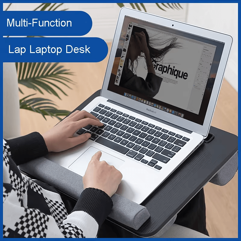iDock Portable Lap Desk with Pillow Cushion Fits up to 15.6 Inch Laptop with Anti - Slip Strip for Office Students Use Lap Laptop Desk - iDock Laptopstand