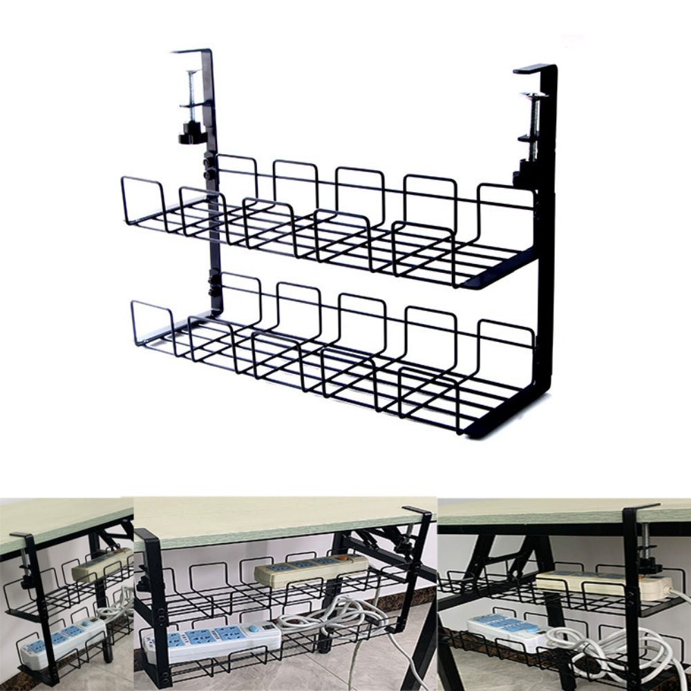 iDock Portable Wrought Iron Desktop Wire Storage and Sorting Shelf Desk Side Storage Shelf Hanging Wire Shelf - iDock Laptopstand