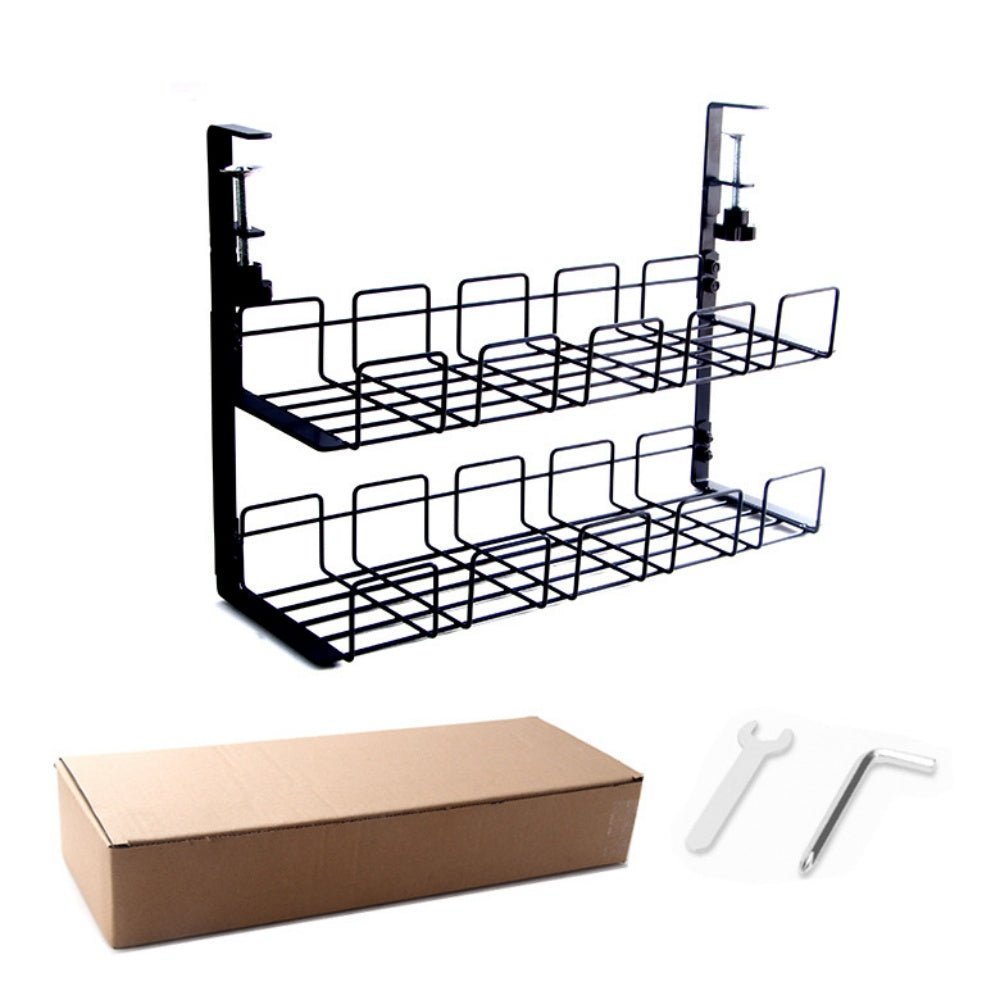 iDock Portable Wrought Iron Desktop Wire Storage and Sorting Shelf Desk Side Storage Shelf Hanging Wire Shelf - iDock Laptopstand