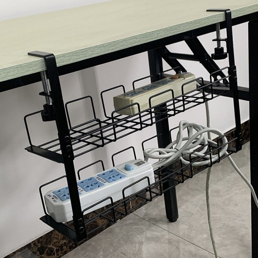 iDock Portable Wrought Iron Desktop Wire Storage and Sorting Shelf Desk Side Storage Shelf Hanging Wire Shelf - iDock Laptopstand