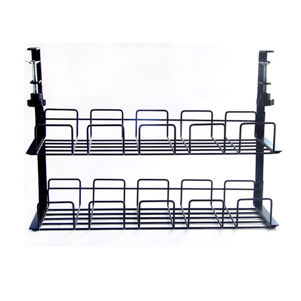 iDock Portable Wrought Iron Desktop Wire Storage and Sorting Shelf Desk Side Storage Shelf Hanging Wire Shelf - iDock Laptopstand