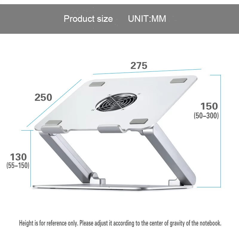 iDock Solution for Amazon B2C Seller Aluminum Height Angle Adjustable USB Cable Cooling Pad for Laptop - iDock Laptopstand