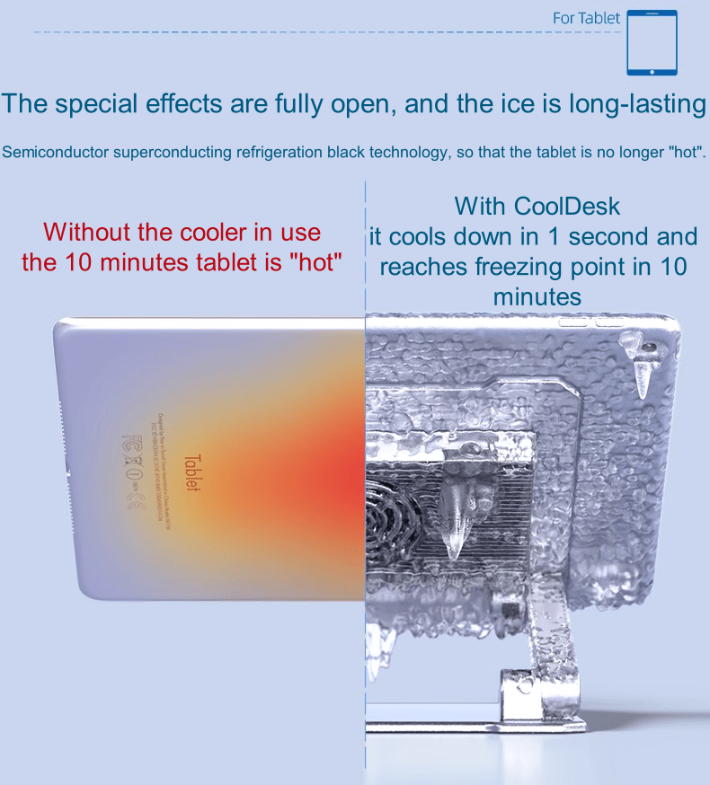 iDock Tablet Cooler Stand iPad Holder 120W Semiconductor Refrigeration Chicken Game Dedicated for 12.9 iPad 2024 iPad Pro 13 - iDock Laptopstand