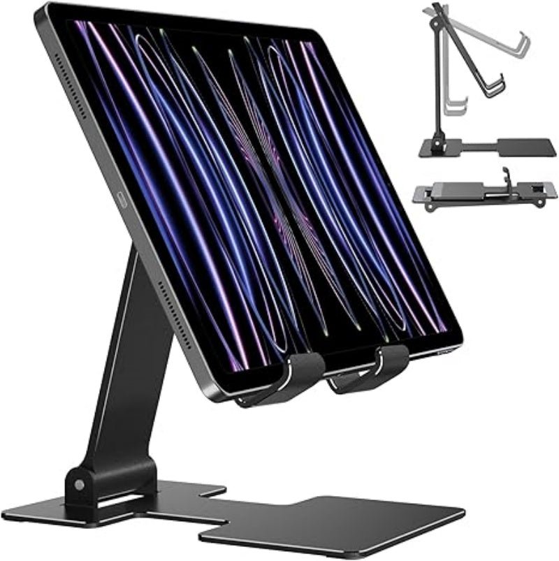 iDock Tablet Stand Adjustable Tablet Holder for Desk Portable Folding Aluminum for iPad Stand Compatible with 4 - 13 inch Devices - iDock Laptopstand