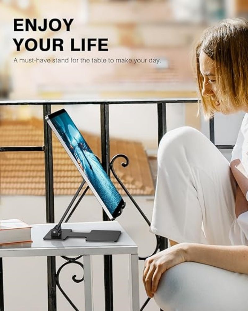 iDock Tablet Stand Adjustable Tablet Holder for Desk Portable Folding Aluminum for iPad Stand Compatible with 4 - 13 inch Devices - iDock Laptopstand