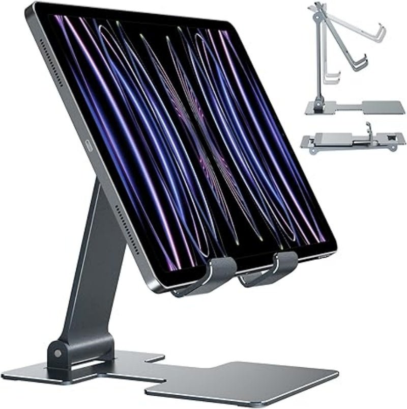 iDock Tablet Stand Adjustable Tablet Holder for Desk Portable Folding Aluminum for iPad Stand Compatible with 4 - 13 inch Devices - iDock Laptopstand