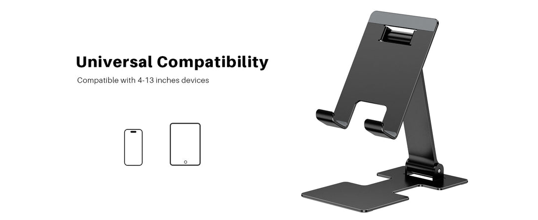 iDock Tablet Stand Adjustable Tablet Holder for Desk Portable Folding Aluminum for iPad Stand Compatible with 4 - 13 inch Devices - iDock Laptopstand