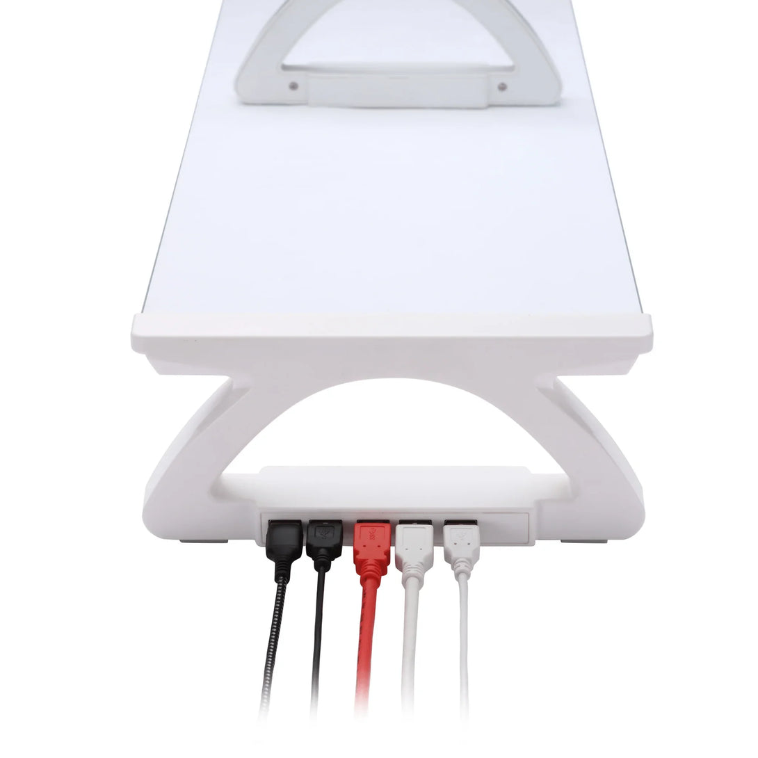 iDock Tempered Glass Smart Computer Monitor and Laptop Riser Stand with Phone Holder with USB Hub - iDock Laptopstand