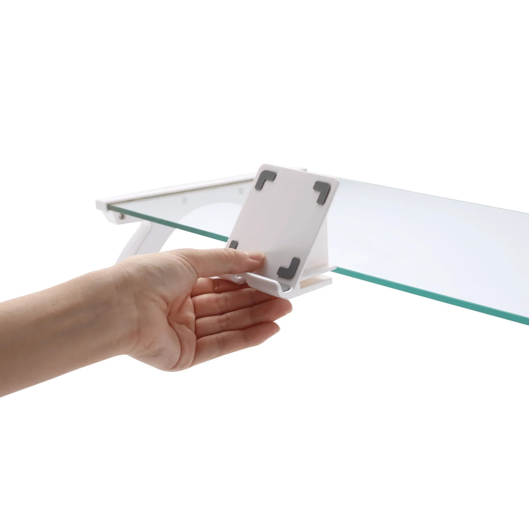 iDock Tempered Glass Smart Computer Monitor and Laptop Riser Stand with Phone Holder with USB Hub - iDock Laptopstand