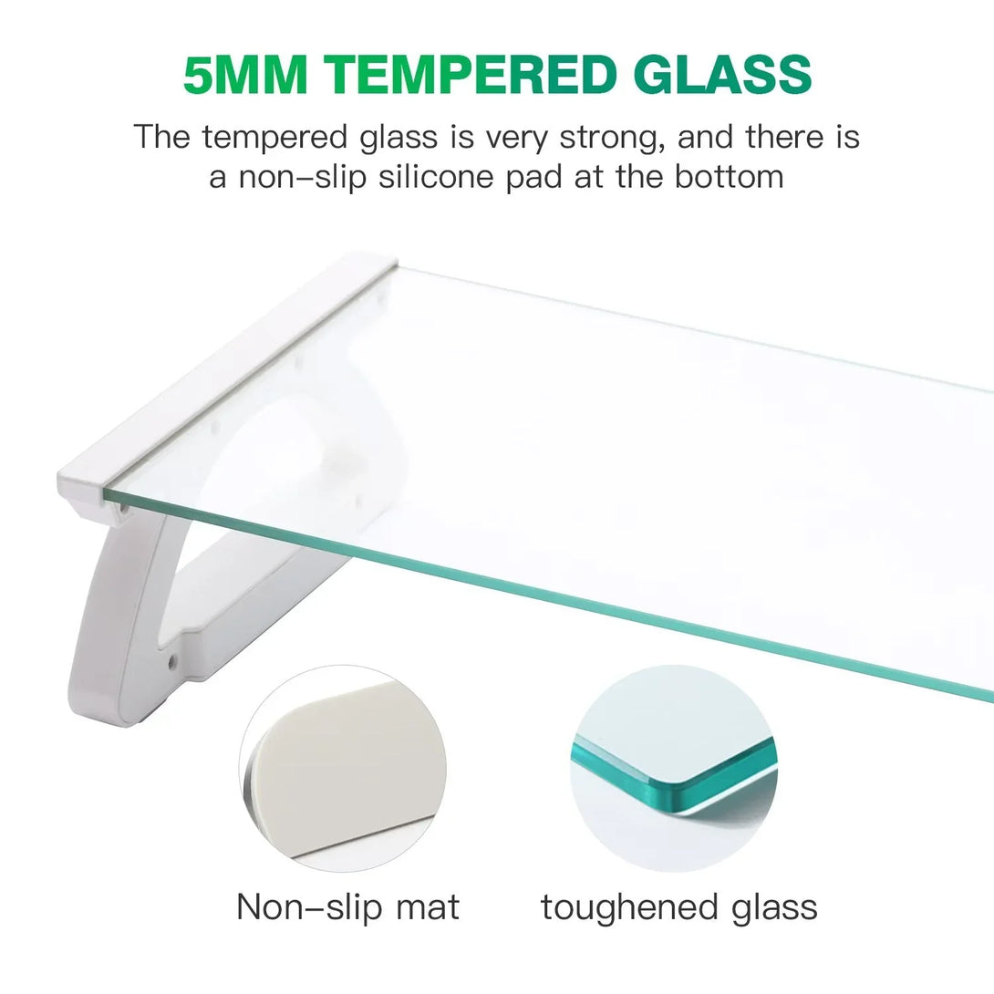iDock Tempered Glass Smart Computer Monitor and Laptop Riser Stand with Phone Holder with USB Hub - iDock Laptopstand