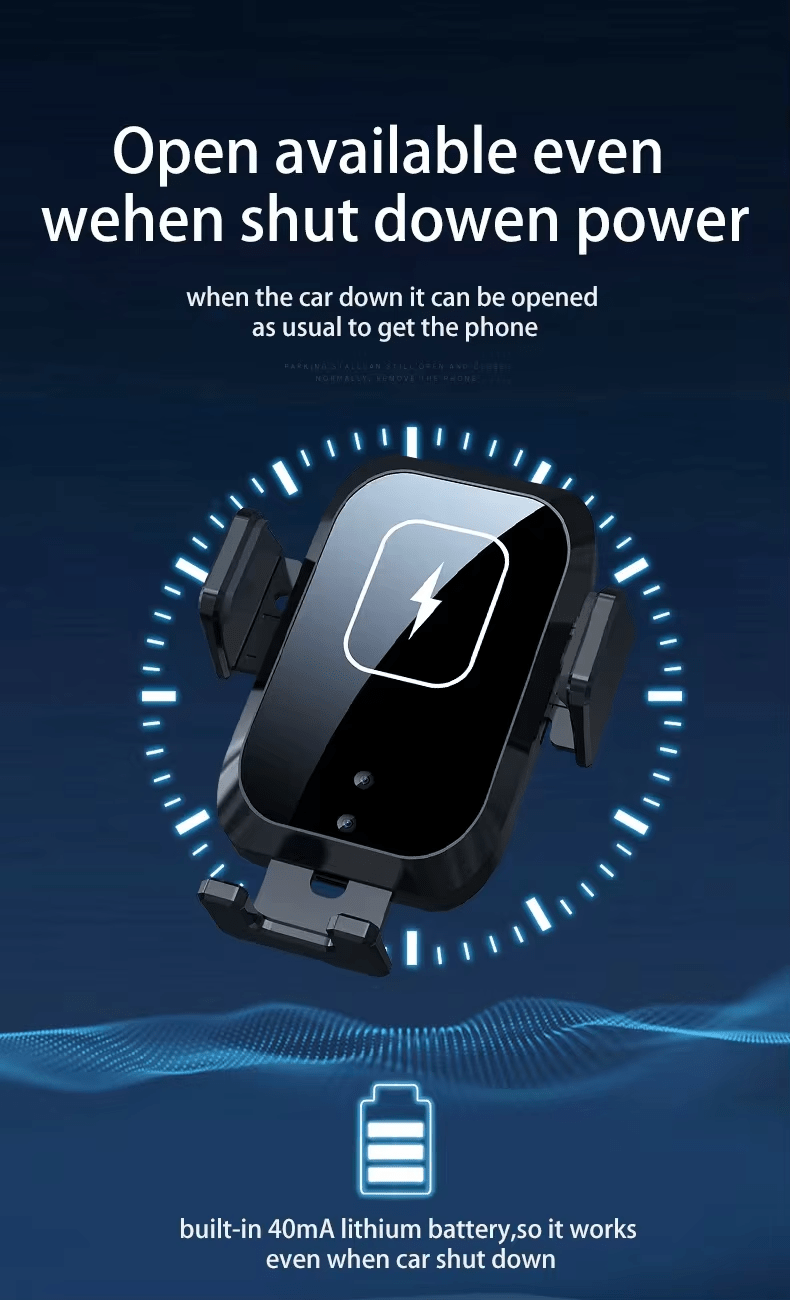 iDock Three - axis Linkage Car Wireless Charging Mobile Phone Stand Smart Induction Automatic Holder - iDock Laptopstand