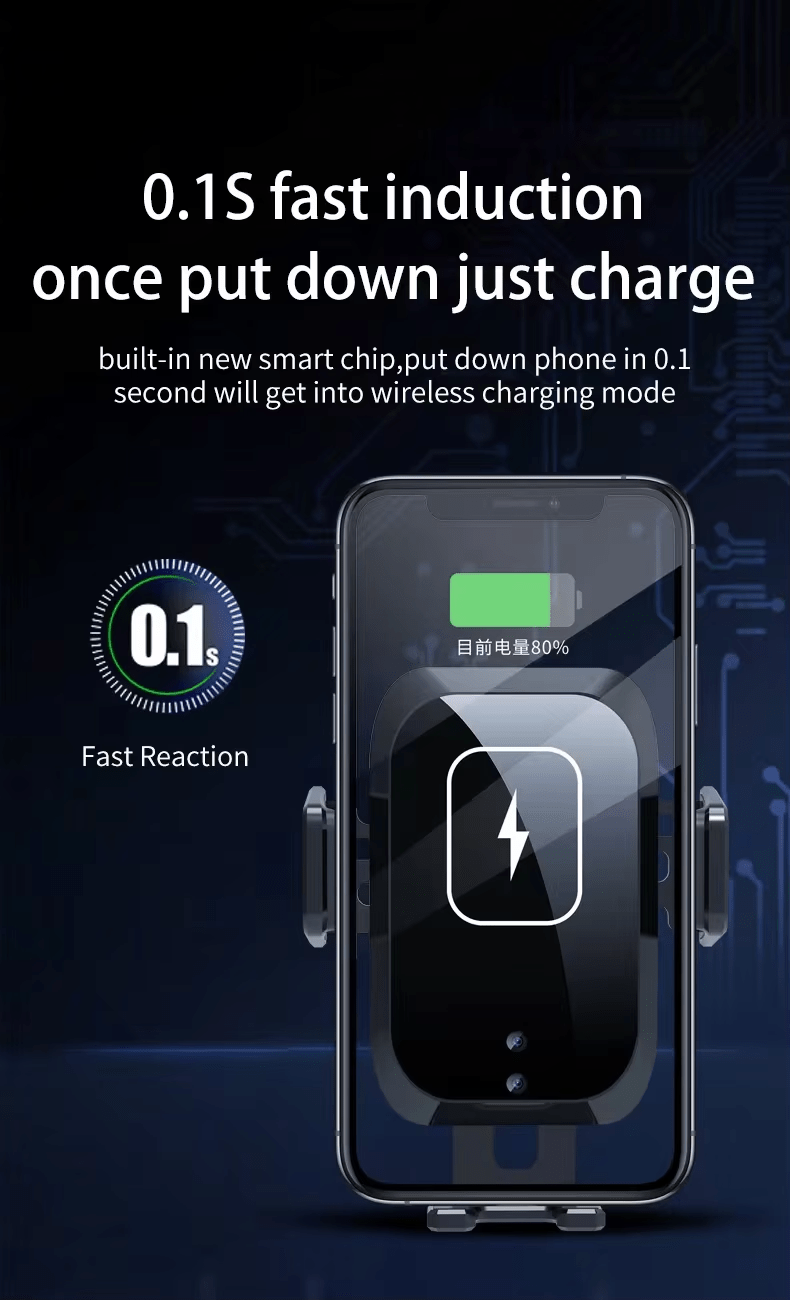 iDock Three - axis Linkage Car Wireless Charging Mobile Phone Stand Smart Induction Automatic Holder - iDock Laptopstand
