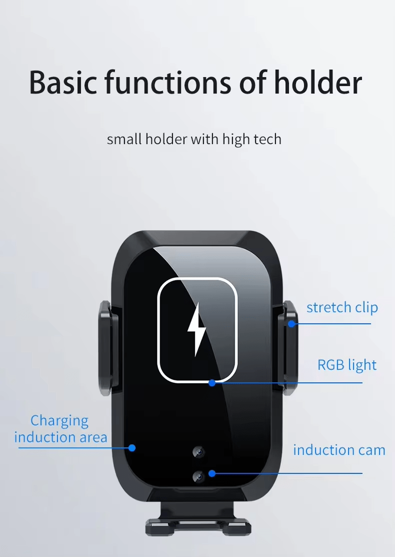 iDock Three - axis Linkage Car Wireless Charging Mobile Phone Stand Smart Induction Automatic Holder - iDock Laptopstand