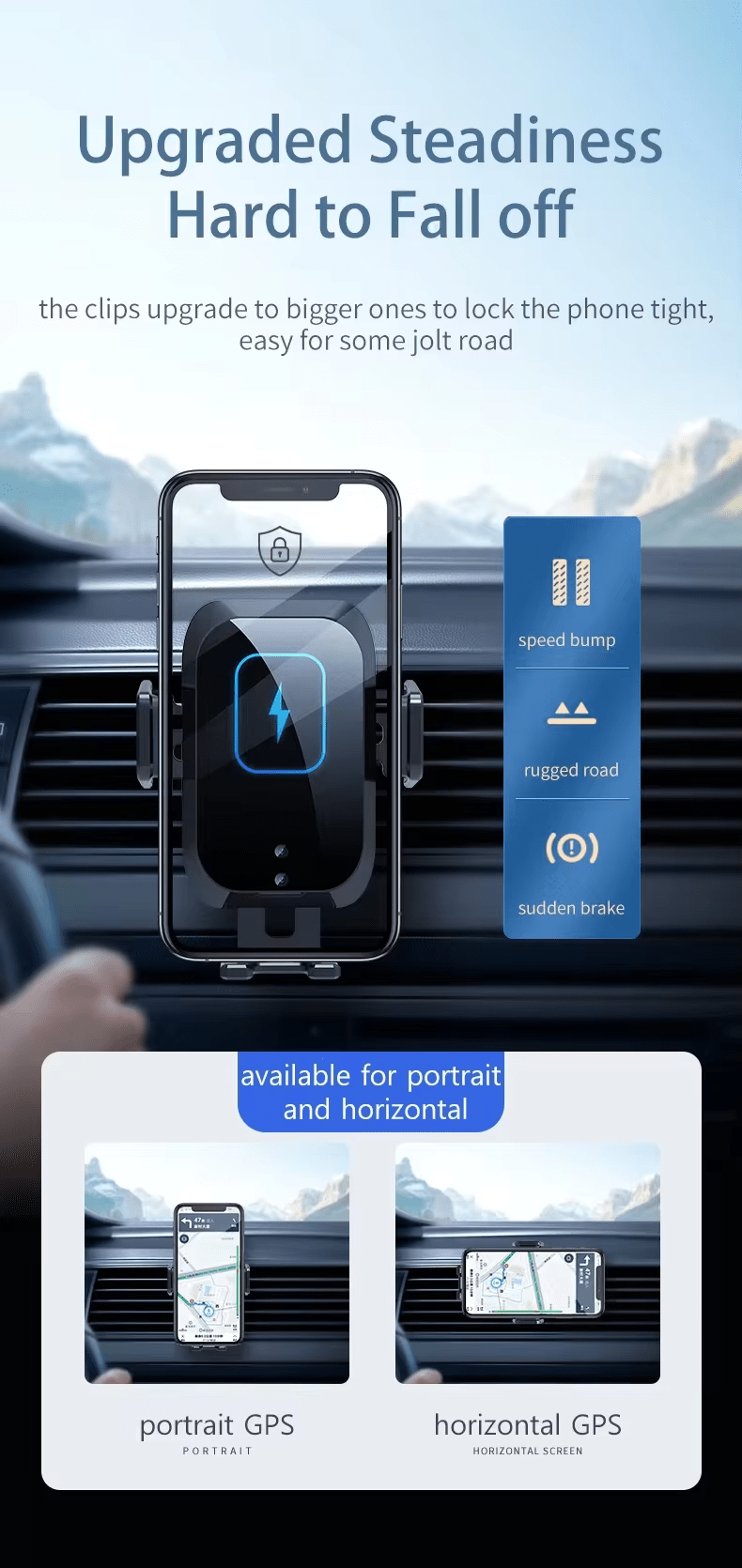 iDock Three - axis Linkage Car Wireless Charging Mobile Phone Stand Smart Induction Automatic Holder - iDock Laptopstand
