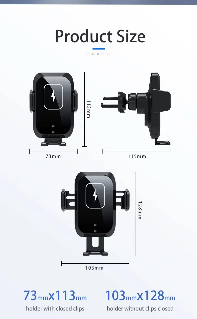 iDock Three - axis Linkage Car Wireless Charging Mobile Phone Stand Smart Induction Automatic Holder - iDock Laptopstand