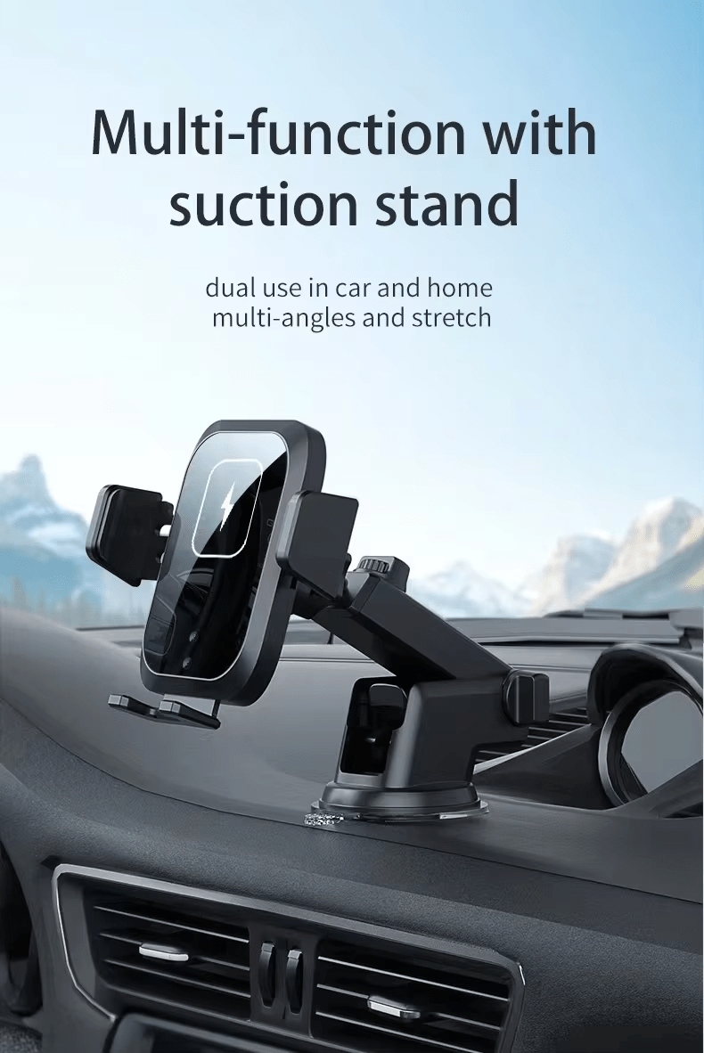 iDock Three - axis Linkage Car Wireless Charging Mobile Phone Stand Smart Induction Automatic Holder - iDock Laptopstand