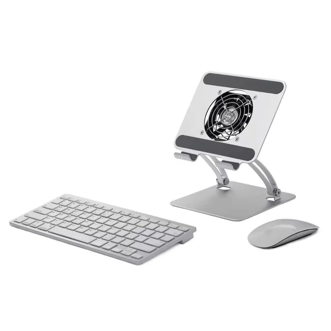 iDock Universal Aluminum Alloy Adjustable Flexible Foldable Desk Portable Tablet Stand Holder Cooling Pad for iPad - iDock Laptopstand