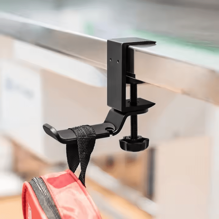 iDock Universal Foldable Aluminum Under Desk Gaming Headphone Hook Headset Clamp Holder Stand with Cup Holder - iDock Laptopstand